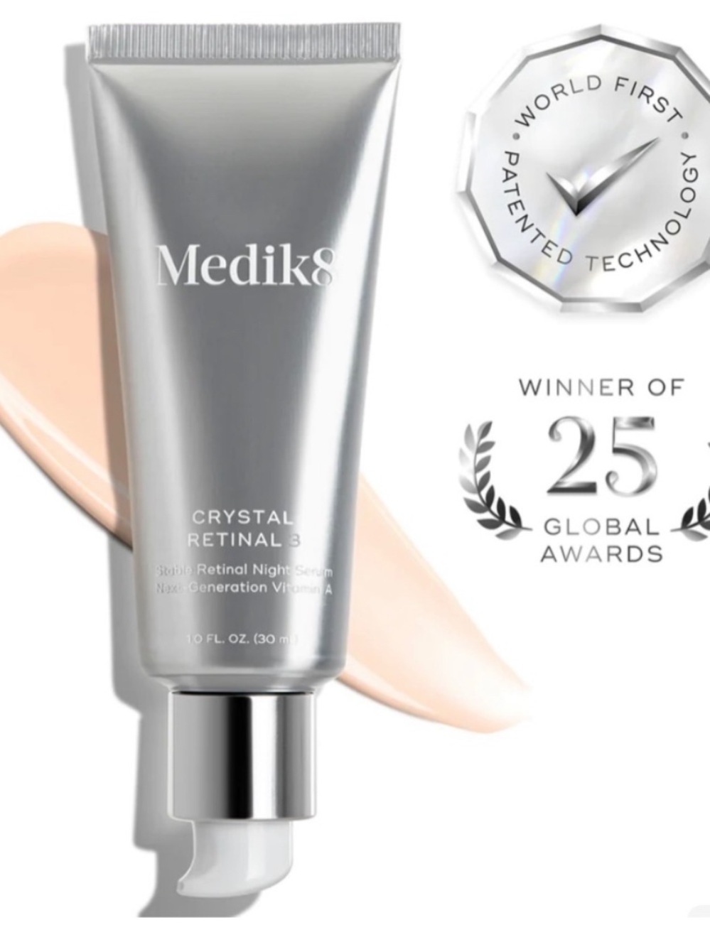 Medik8 Crystal Retinal 3 Serum 30 ml 1.0 oz NEW SEALED retinol night serum Vit A